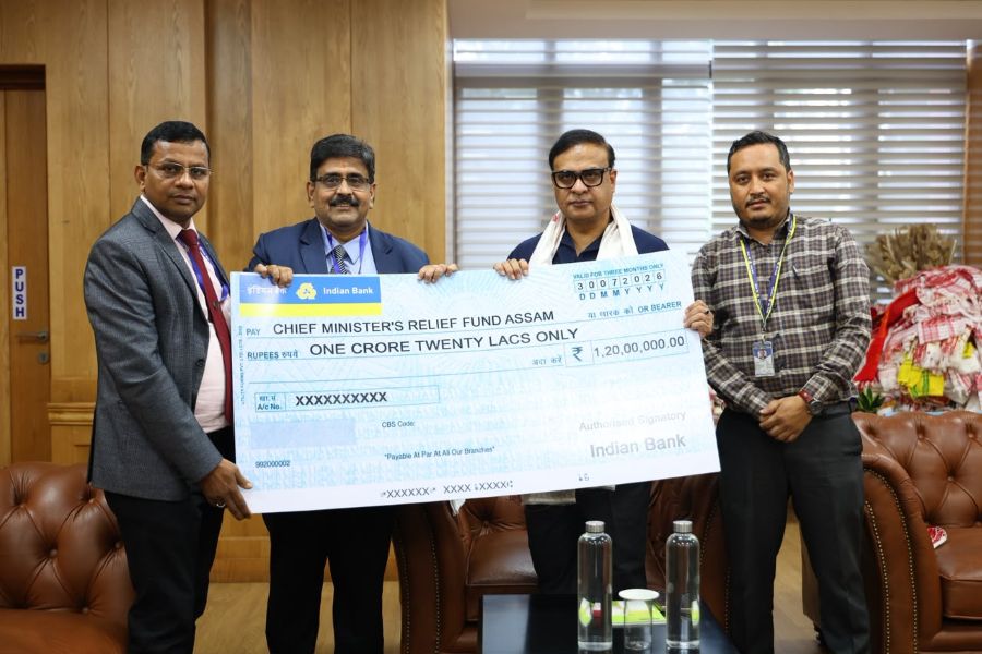 Indian Bank Contributes ₹1.20 Crore to Assam Flood Relief Under CSR Initiative